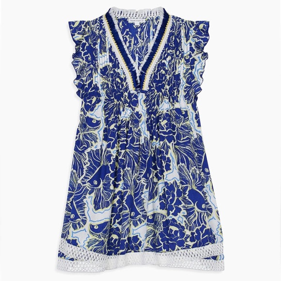 Poupette St. Barth Dresses & Skirts - Poupette St. Barth x Vilebrequin Sasha Mini Dress Blue Floral Women’s Sz L